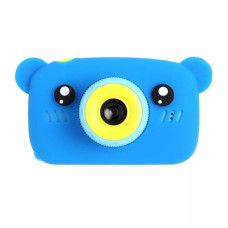 Детский цифровой фотоаппарат мишка X-500 3в1 фото видео камера и игры синий