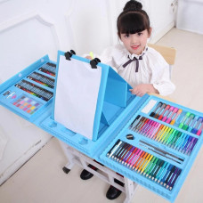 Набор для творчества и рисования 208 предметов голубой