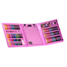 Набор для творчества и рисования 208 предметов розовый