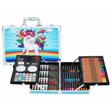 Набор для творчества и рисования Единорог 145 предметов голубой