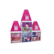 Домик кукольный 6990 ,2 этажа, 4 комнаты, мебель, высота 100 см