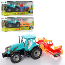 Инерционный Синий трактор с прицепом 0488-309-10-11Q 22см