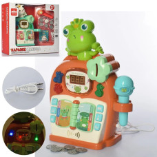 Интерактивная игрушка караоке-машина с микрофоном 177-21-22 со световыми эффектами