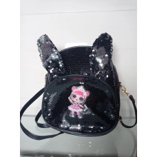 Рюкзак детскийЛОЛ 22х18х7см черный с ушками 91169