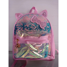 Рюкзак детский22х19х9см розовый с бантиком