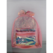 Рюкзак детский22х19х9см розовый 2 с бантиком