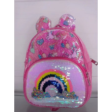 Рюкзак детский23х20х8см розовый в пайетках