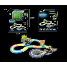 Игрушечный гоночный трек, неоновый со световыми эффектами 777-107 в комплекте машинка