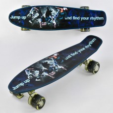 Скейт Пенни борд Р 13780 Best Board со светящимися колесами, доска 55 см