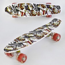 Скейт Пенни борд P 14209 Best Board со светящимися колесами, доска 55 см