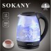 Электрочайник Sokany SK-601 2 л стеклянный электричекий чайник Sokany