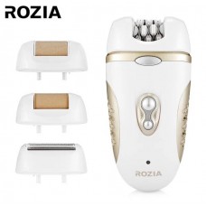 Эпилятор Rozia HB-6007 женский с 4 насадками + подарочная упаковка Белый