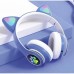 Беспроводные детские наушники с кошачьими ушками Cat Ear 23M с подсветкой, с FM-Радио синий