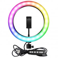 Кольцевая лампа светодиодная цветная Ring Light MJ 33 RGB 33 см без штатива