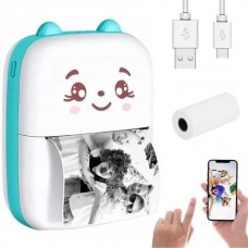 Портативный мини принтер, детский термопринтер Smart Mini printer Blue с термобумагой