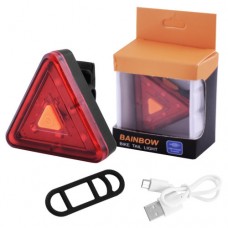 Фонарь велосипедный треугольник габаритный XFL-108-6SMD, ЗУ micro USB, встроенный аккумулятор