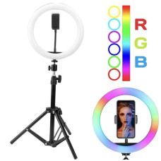 Кольцевая лампа светодиодная цветная Ring Light MJ 26 RGB 26 см + Штатив