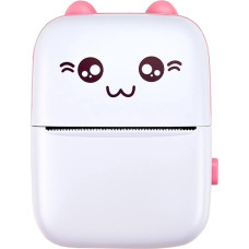 Портативный мини термопринтер детский Mini printer Bluetooth + набор термобумаги в комплекте розовый