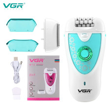 Эпилятор Vgr V-722 2 в 1 бирюзовый