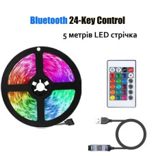 LED лента светодиодная 5050-RGB 5 метров от USB, пульт ДУ