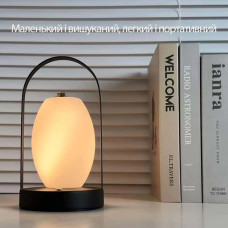 Настольная лампа ночник светильник аккумуляторный D26 black сенсорный 3 цвета свечения