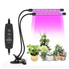 Фитолампа LED Plant Grow Light 2 лампы для роста растений на прищепке фитосветильник для комнатных цветов, рассады чёрно-прозрачный