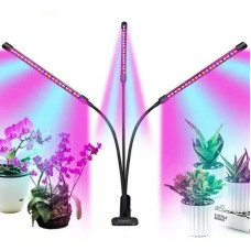 Фитолампа LED Plant Grow Light 3 лампы для роста растений на прищепке фитосветильник для комнатных цветов, рассады чёрно-прозрачный