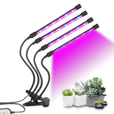 Фитолампа LED Plant Grow Light 4 лампы для роста растений на прищепке фитосветильник для комнатных цветов, рассады чёрно-прозрачный