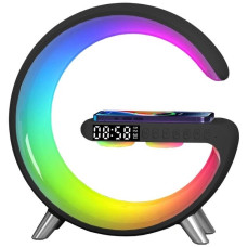 Настольная лампа смарт-ночник G11 RGB Rainbow Light-Wireless с Bluetooth колонкой беспроводная зарядка FM радио чёрный
