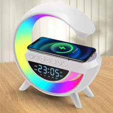 Настольная лампа смарт-ночник BT-3401 RGB Rainbow Light-Wireless с Bluetooth колонкой беспроводная зарядка FM радио