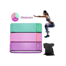 Резинки спортивные для фитнеса и спорта тканевые fitness band для тренировки ног, рук, эластичные эспандеры, набор 3 шт