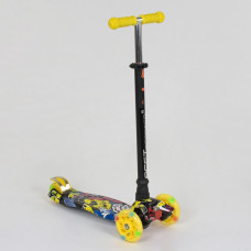 Самокат А 24650/779-1394 MAXI Best Scooter 4 светящихся колеса, трубка руля алюминиевая