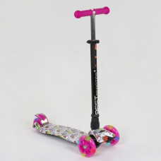 Самокат А 25598/779-1341 MAXI Best Scooter 4 светящихся колеса, трубка руля алюминиевая