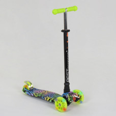 Самокат А 25599/779-1342 MAXI Best Scooter 4 светящихся колеса, трубка руля алюминиевая