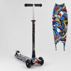 Самокат Best Scooter 25778/779-1540 светящиеся колёса черно-синий