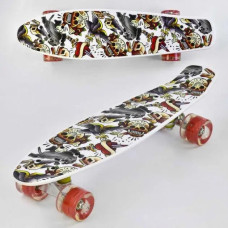 Скейт Пенни борд P 14209 Best Board со светящимися колесами, доска 55 см